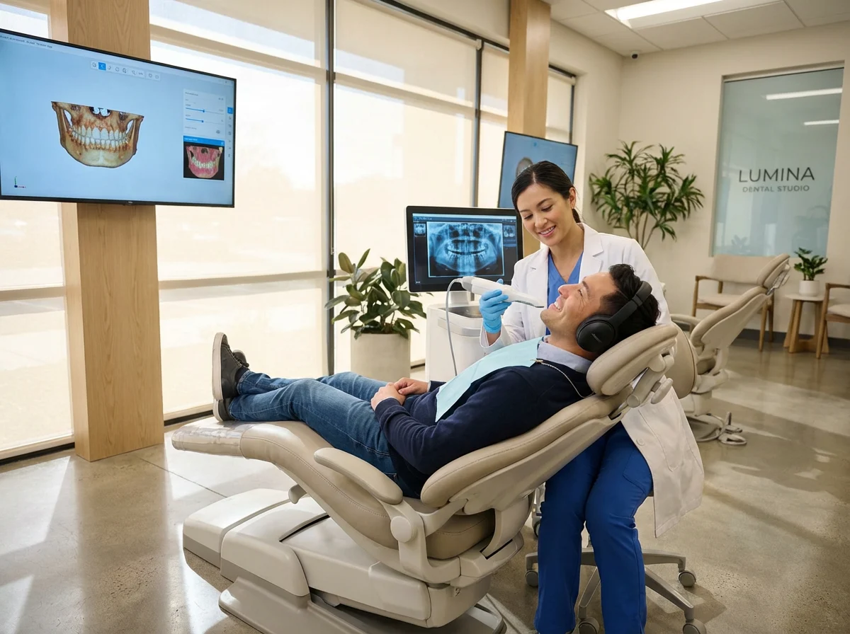 Advanced dental technology including digital X-rays, intraoral scanners, and CBCT imaging
