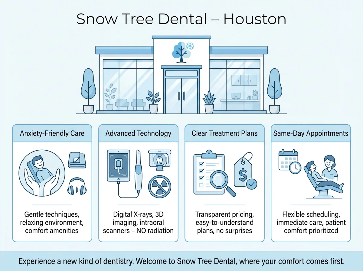 Modern and comfortable dental clinic environment at Snow Tree Dental in Houston