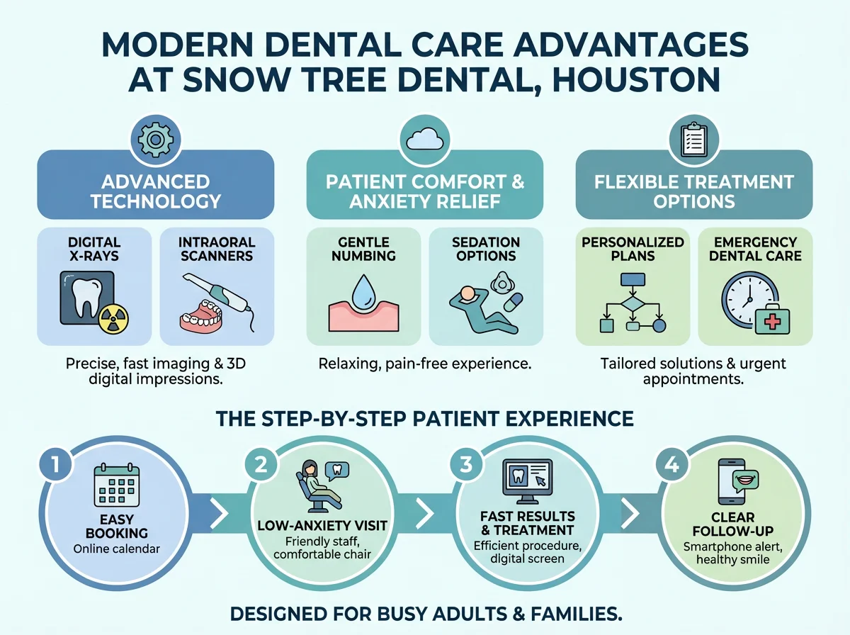 Modern dental equipment and technology used at a Houston dental office