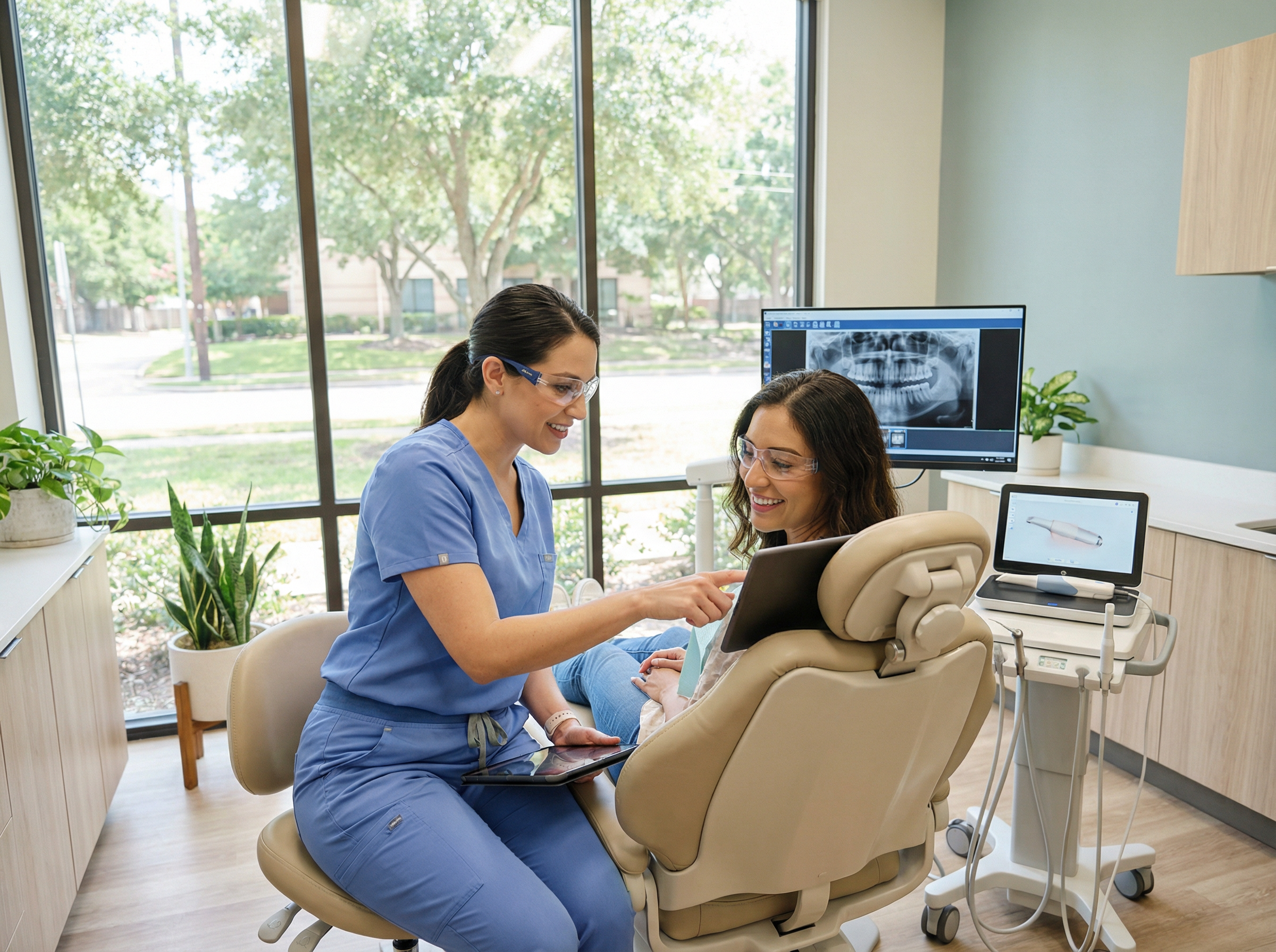 Dental team in Houston using modern technology and personalized treatment planning