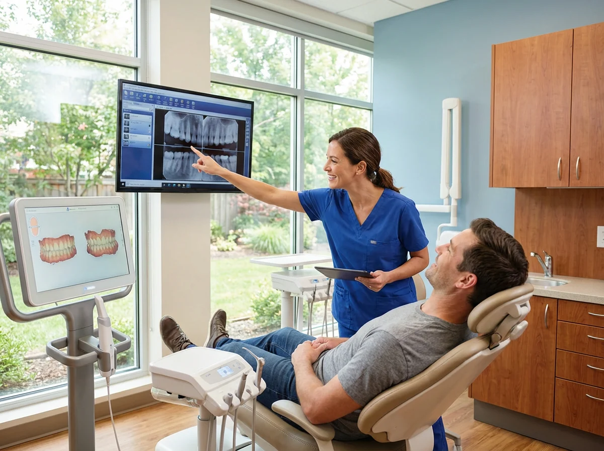 Modern dental technology like digital X-rays and intraoral scanners in Houston