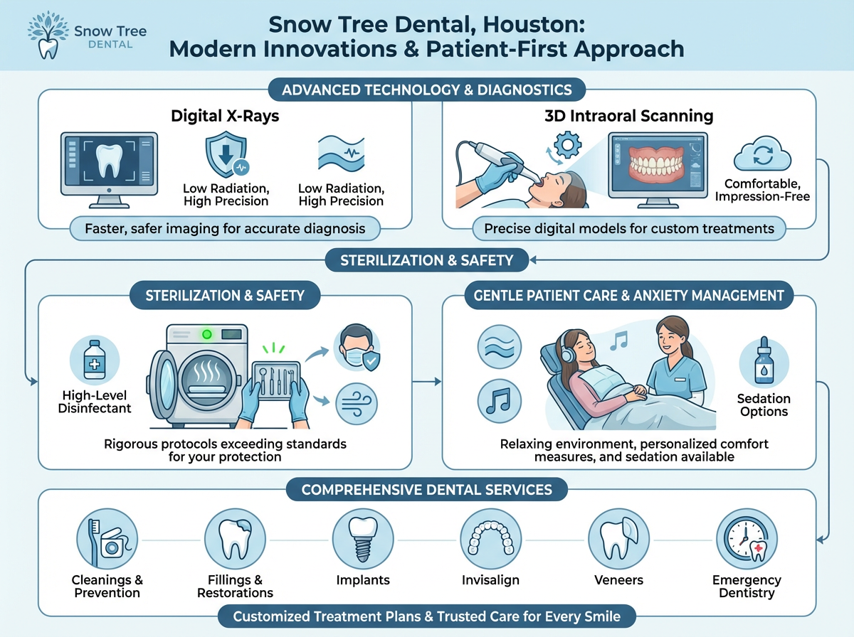 Modern dentist in Houston using advanced technology for patient-first dental care