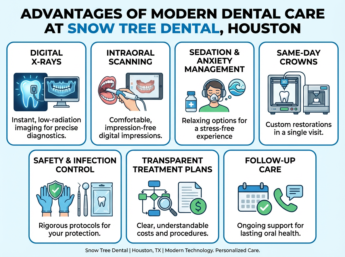 Modern dental clinic in Houston focused on patient comfort and advanced technology