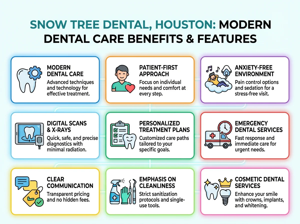 Modern dental clinic environment at Snow Tree Dental in Houston