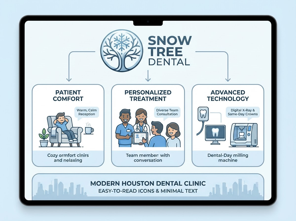 Relaxed patient experiencing comfortable dental care in Houston