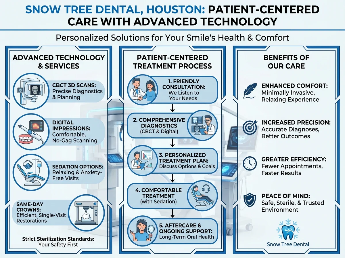 Snow Tree Dental clinic in Houston focused on patient-centered care and modern dentistry