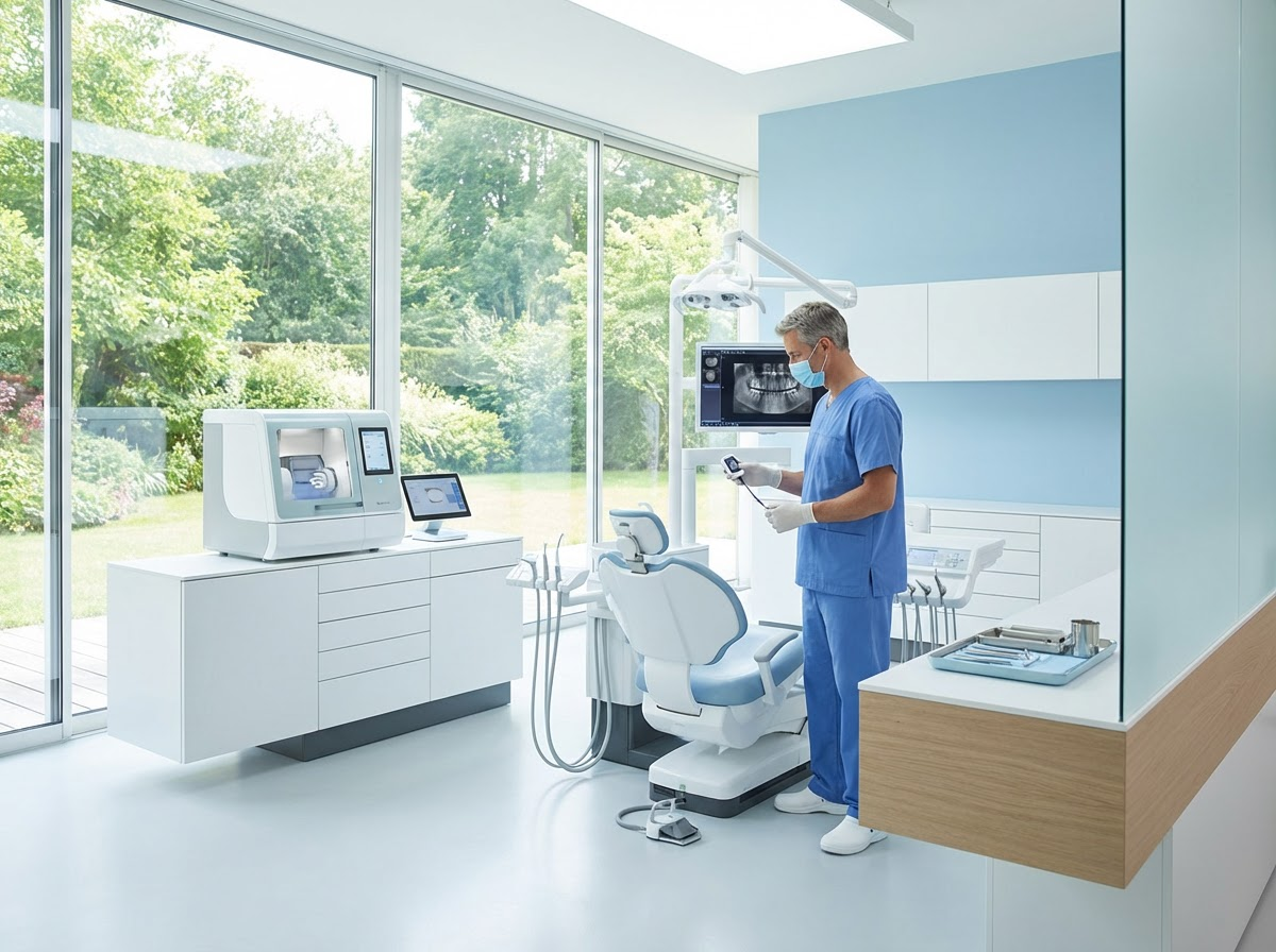 Modern dental technology including digital x-rays and same-day crowns