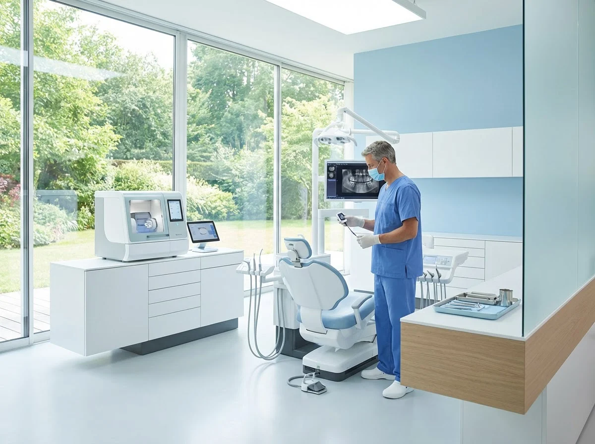 Modern dental technology including digital x-rays and same-day crowns