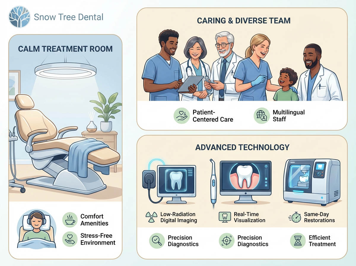 Welcoming dental office environment at Snow Tree Dental in Houston focused on patient comfort