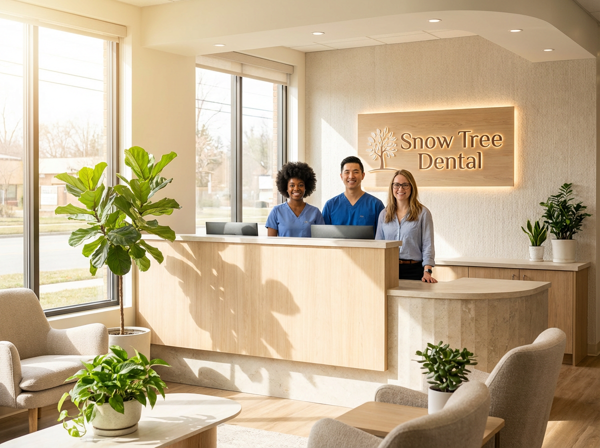 Modern Snow Tree Dental operatory featuring digital scanner and same-day crown milling technology
