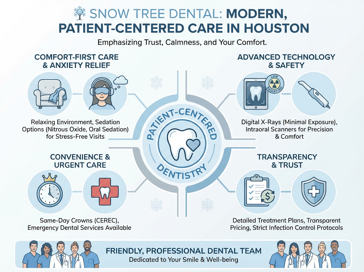 Comfort-focused modern dental office in Houston