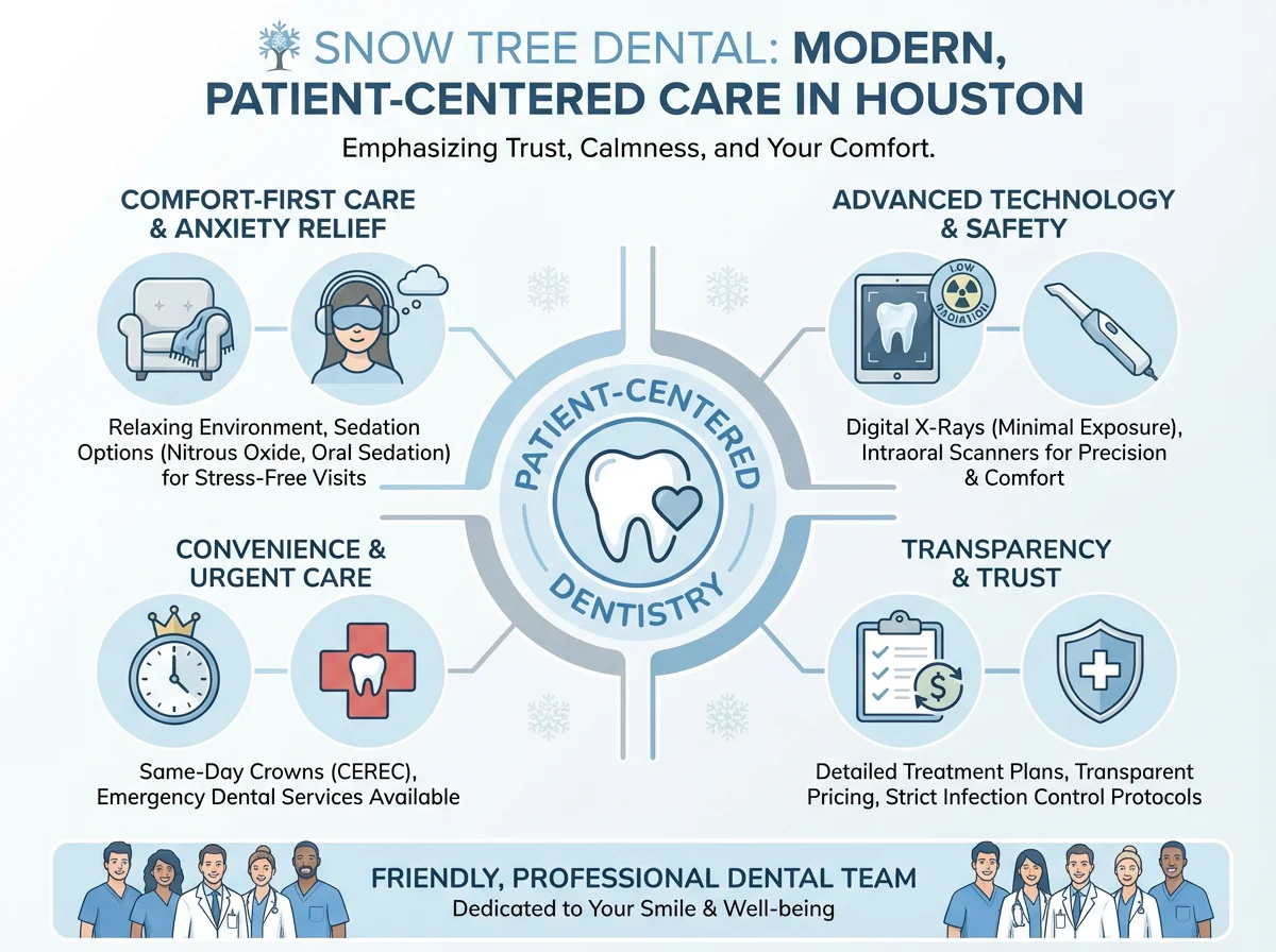 Comfort-focused modern dental office in Houston