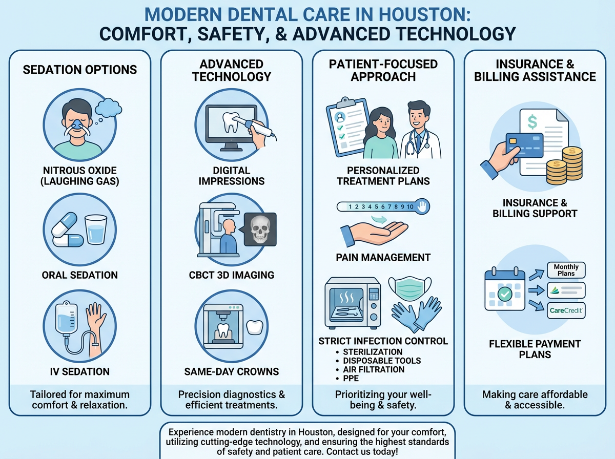 Modern dentist in Houston providing comfortable and painless dental care