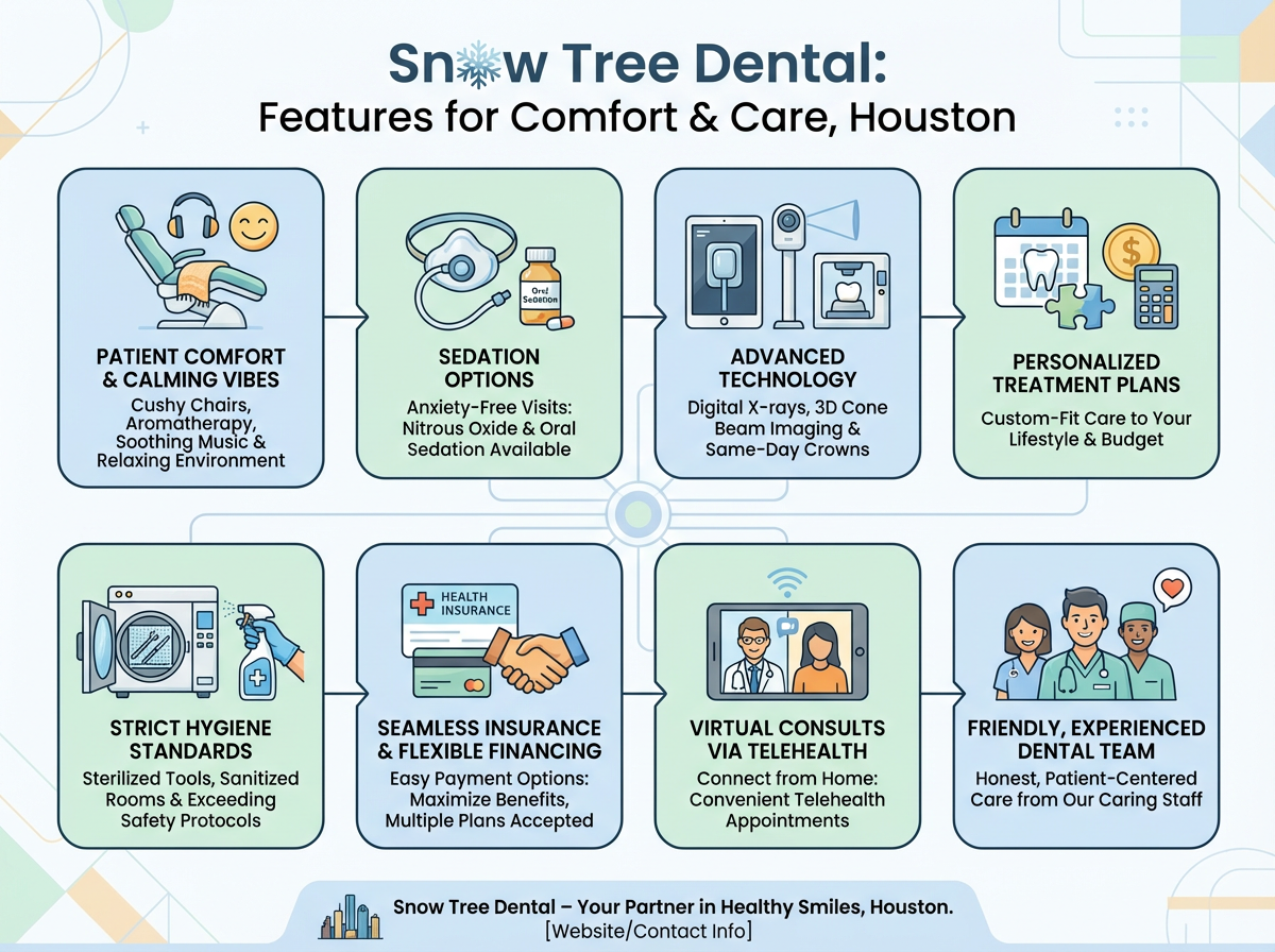 Modern and comfortable dental clinic environment at Snow Tree Dental in Houston