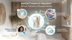 Dental crowns consultation in a modern Houston dental clinic