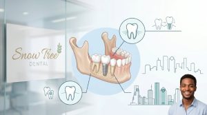 Dental implants consultation with a Houston dentist explaining tooth replacement options
