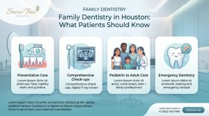Family dentistry visit in a modern Houston dental office