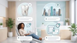 Patient discussing tooth extraction with a dentist in Houston