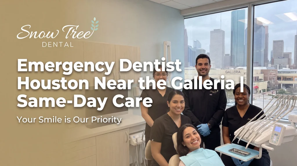 Emergency dentist Houston near the Galleria assisting a patient with a broken or knocked-out tooth and clear next steps